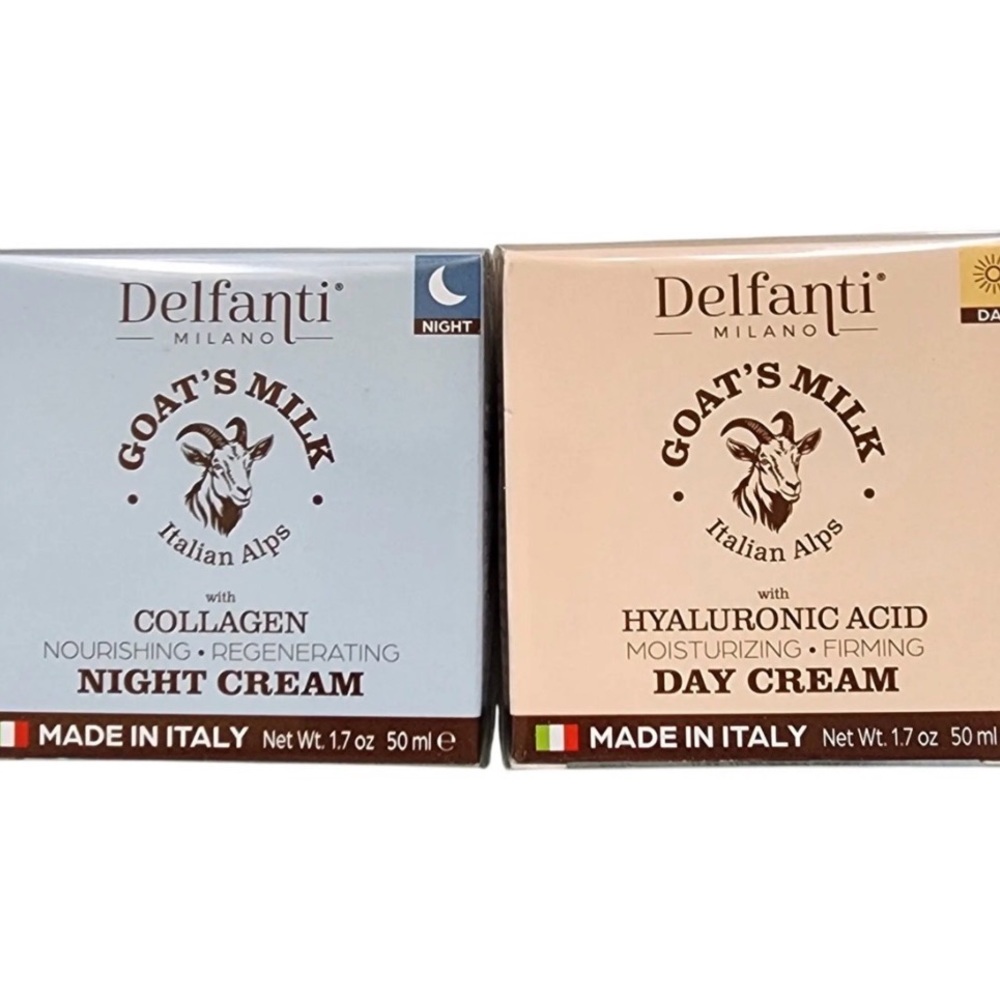 Delfanti Milano Goat’s Milk Collagen Day + Hyaluronic Night Cream Duo New Sealed